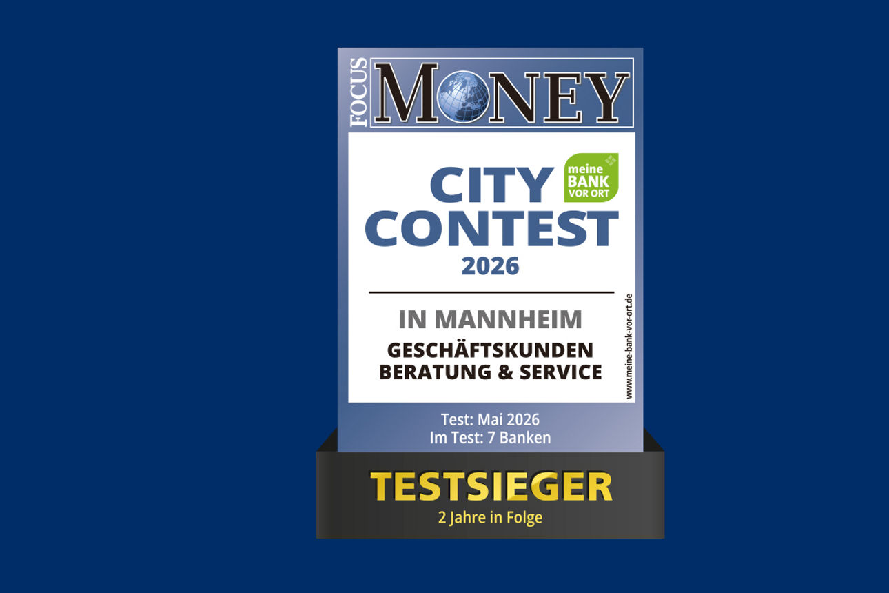 Auszeichnung Beste Hausbank VR Bank Rhein-Neckar