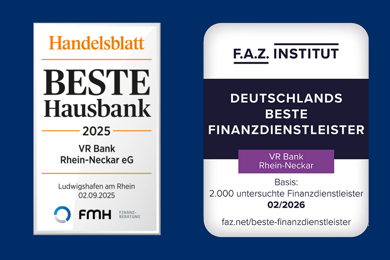Alle Auszeichnungen der VR Bank Rhein-Neckar