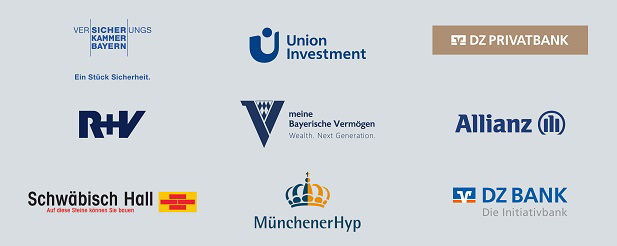 Unsere Partner: Versicherungskammer Bayern, Union Investment, DZ Privatbank, R+V, meine Bayerische Vermögen, Allianz, etc.