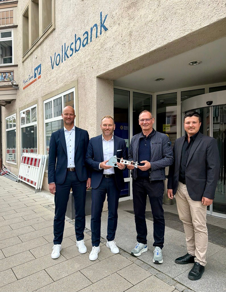 Vorstand Carsten Brüner, Vorstand Boris Braun, Armin Diesch und Artur Dillmann von schairer + partner architektur.