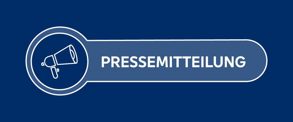 Icon eines Megafons und dem Text Pressemitteilung
