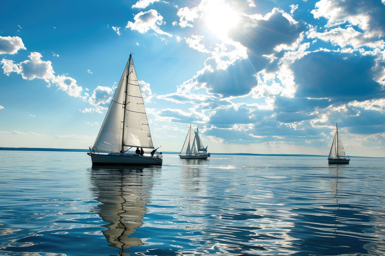 Ein Segelbootrennen an einem hellen Sommertag