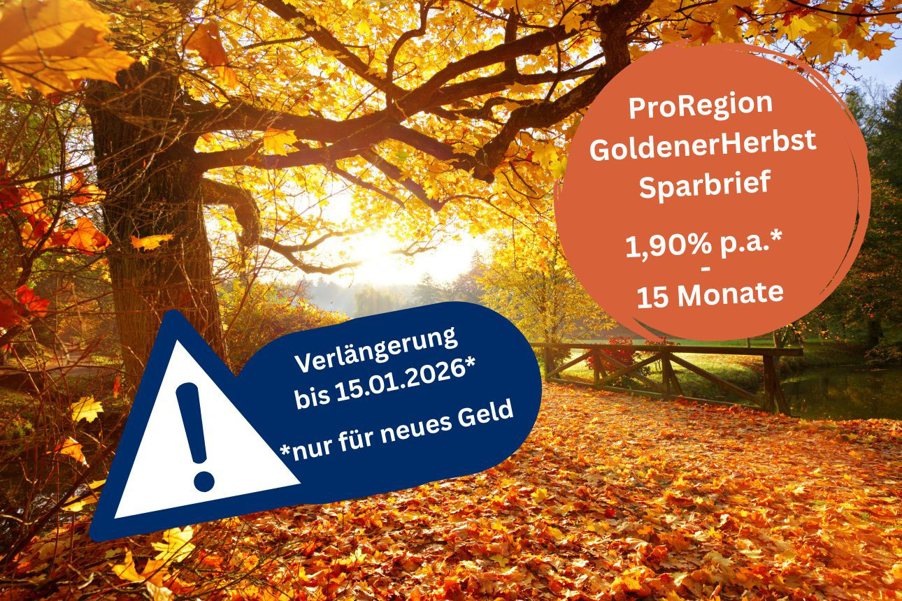 Bild einer Herbstlandschaft im Sonnenschein