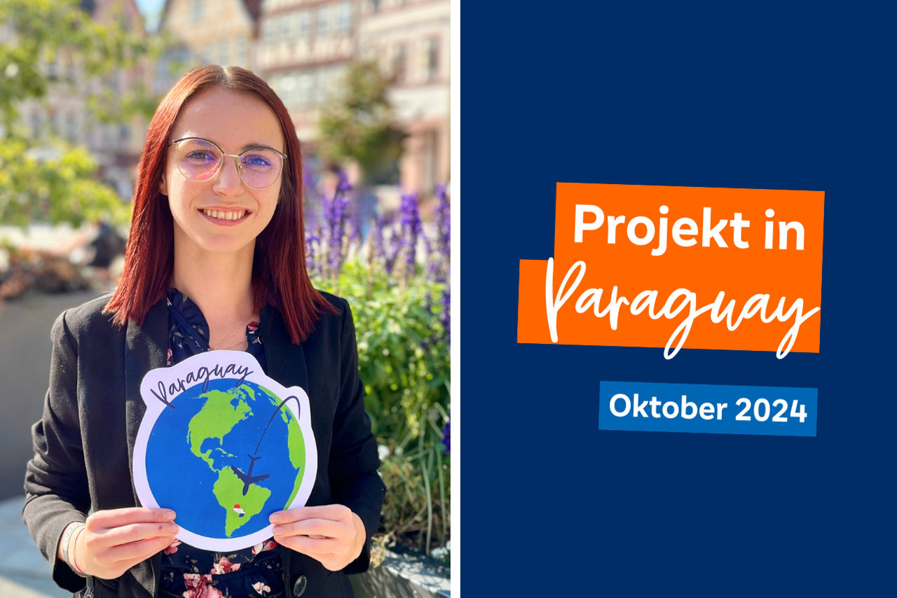 Frau mit Paraguay-Schild in der Hand