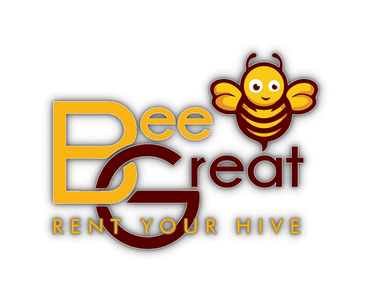 Logo Bee Great, Biene mit Schrift Bee Great