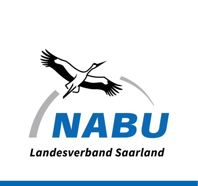 Logo NABU, Vogel darunter Nabu Landesverband Saarland
