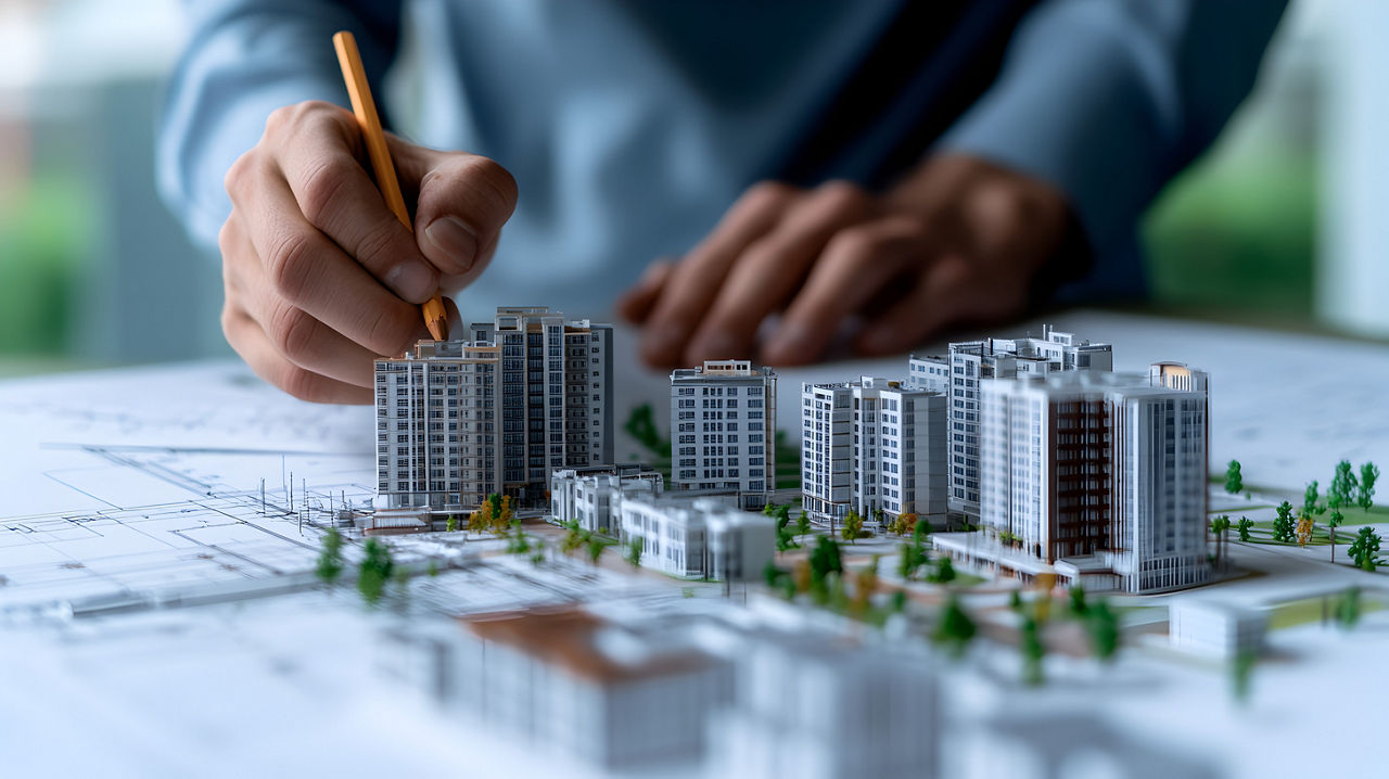 Real Estate Development Master Plans, master plans for real estate development projects with an image featuring developers an