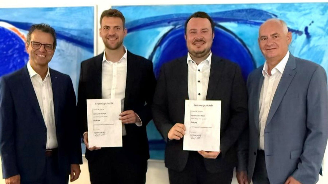 Auf dem Bild sind Peter Rottenecker, Lukas Gitzinger, Sebastian Kästle und Reiner Richter zu sehen