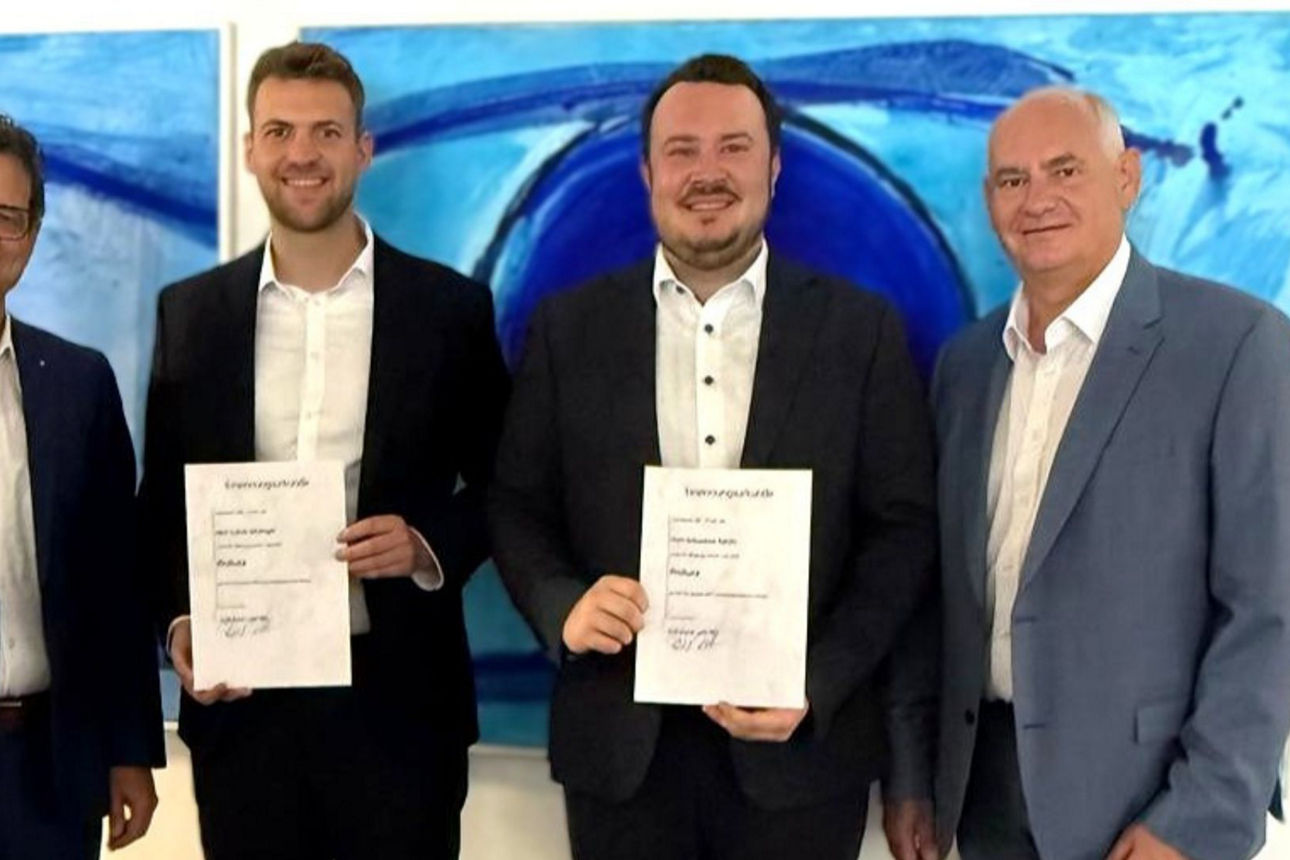 Auf dem Bild sind Peter Rottenecker, Lukas Gitzinger, Sebastian Kästle und Reiner Richter zu sehen