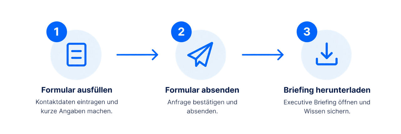 Prozessgrafik: In drei Schritten zum Executive Briefing