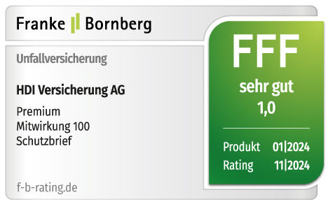 Testsiegel Franke Bornberg Unfallversicheurng für HDI Versicherung AG