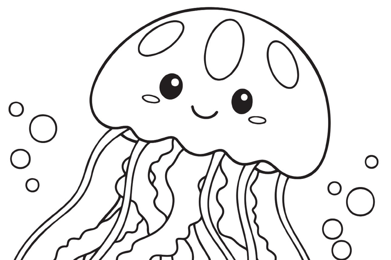 Ausmalbild Qualle