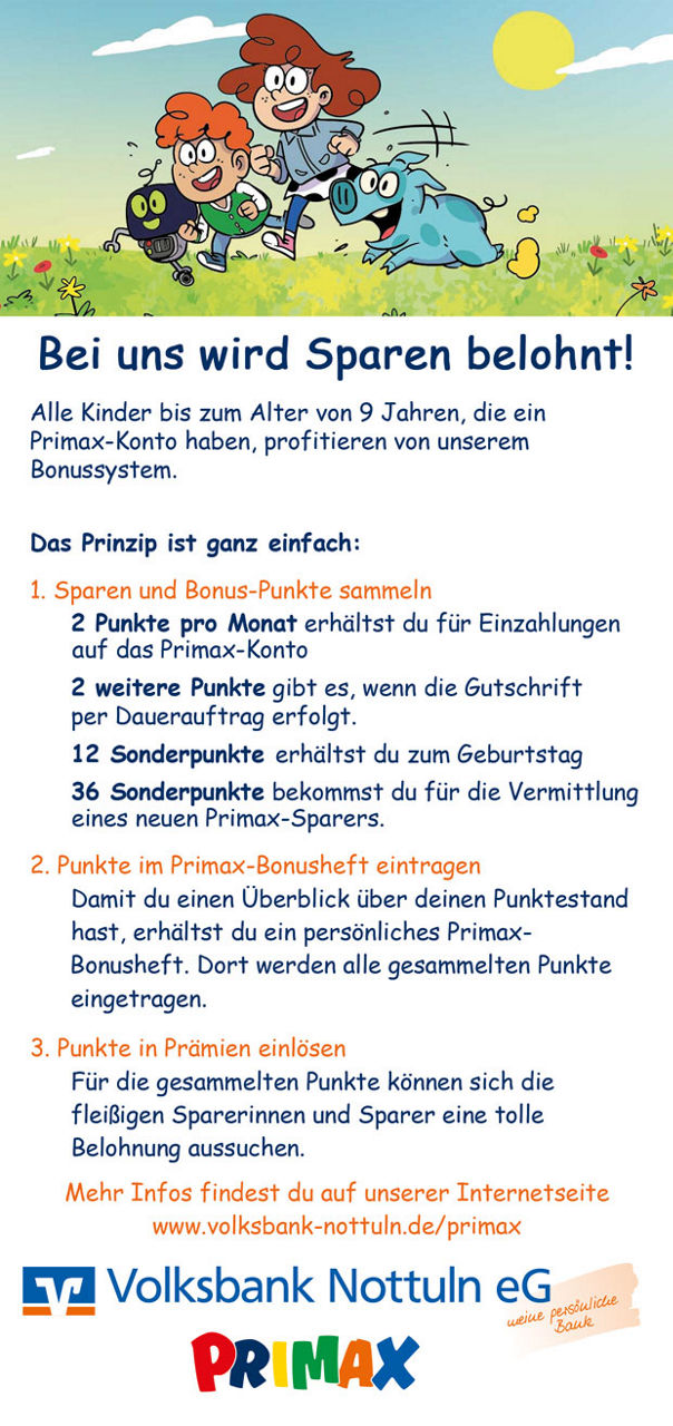 Belohnungsprogramm für das Sparkonto von Kindern.