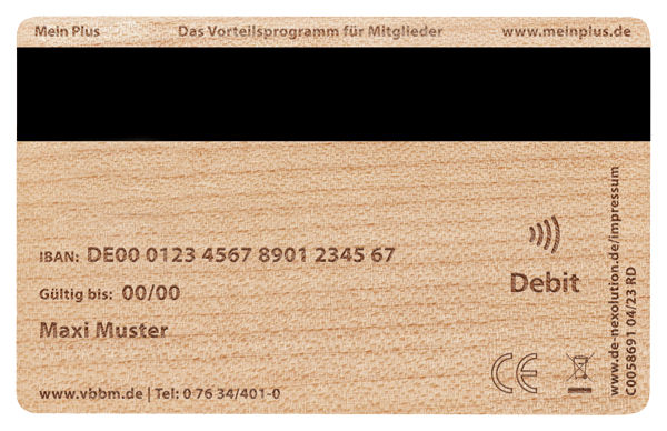 Holzkarte Rückseite