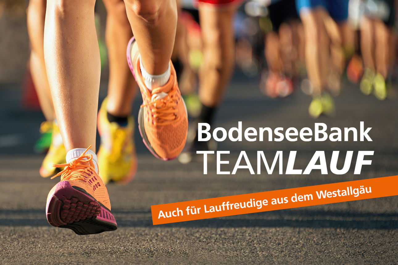 Läuferinnen und Läufer beim BodenseeBank TEAMLAUF auf Straße in Bewegung