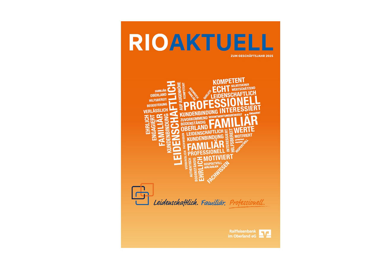 Coverbild des Kundenmagazin 2026 der Raiffeisenbank im Oberland eG