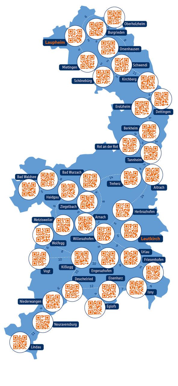 VBAO-Radelkarte mit der Radelstrecke für das VBAO-Radeln am 14. Juni 2026