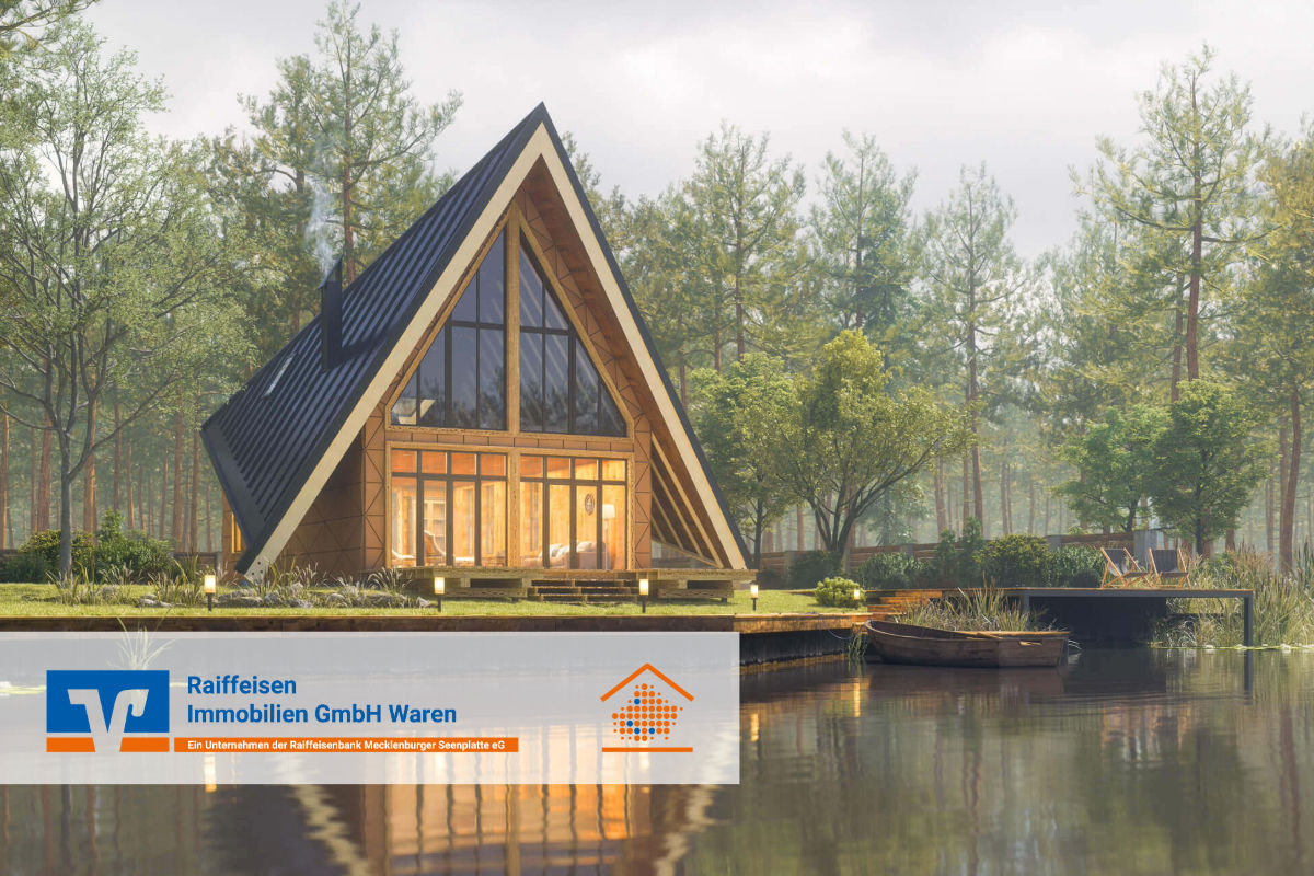 Haus mit Hinweis auf Immobilien Seenplatte