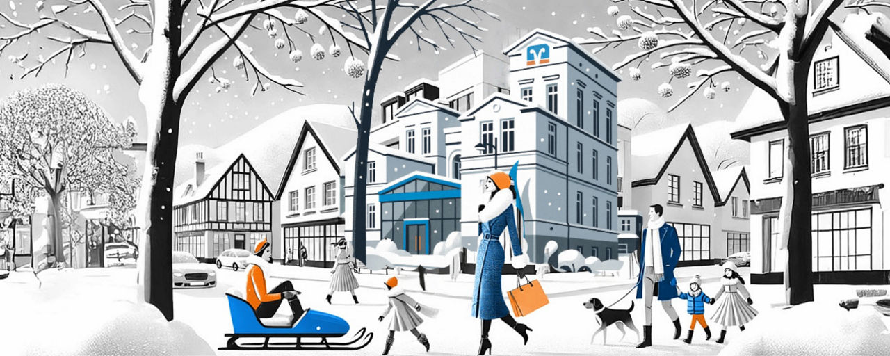 Personen im Schnee