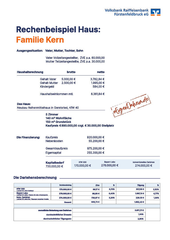 Rechenbeispiel-Haus