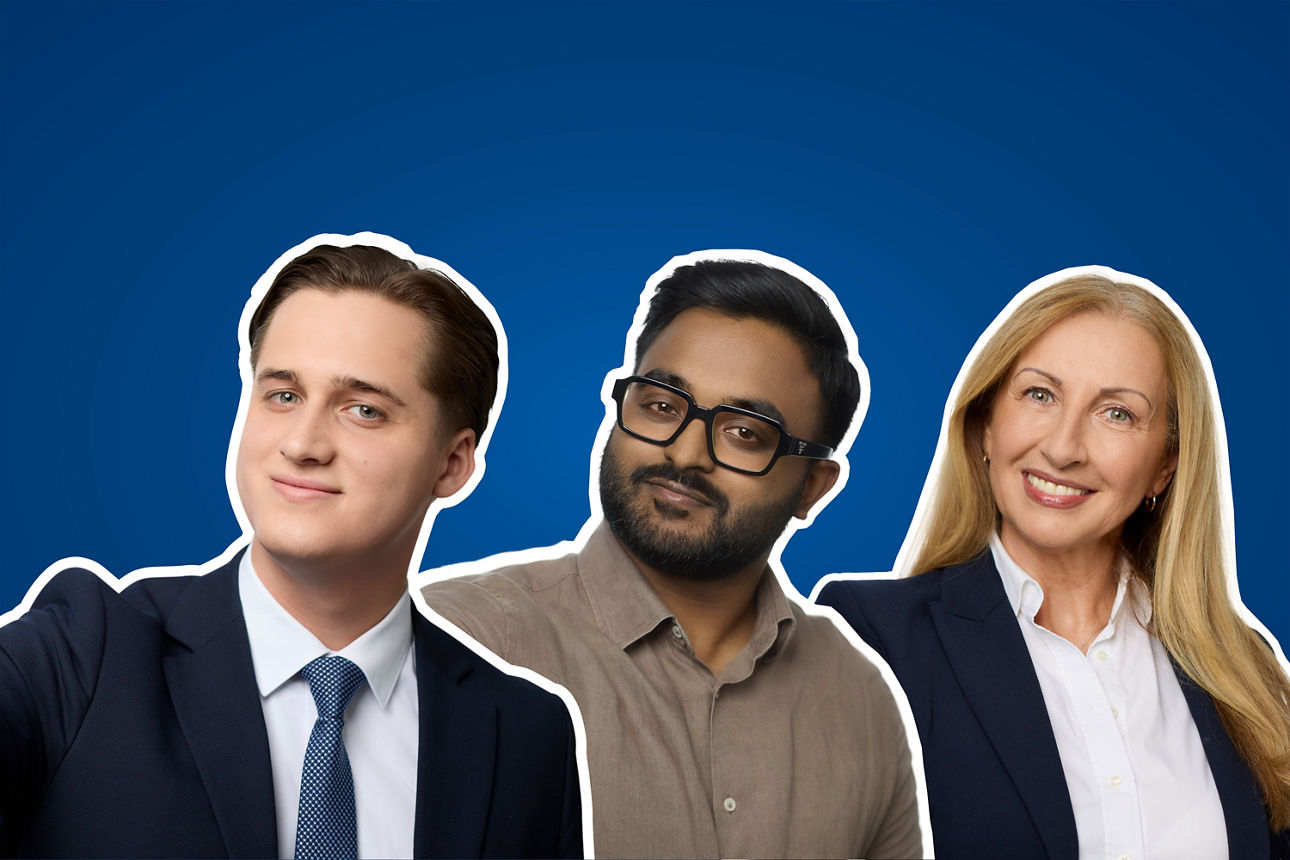 3 Personen die hinterenander stehen