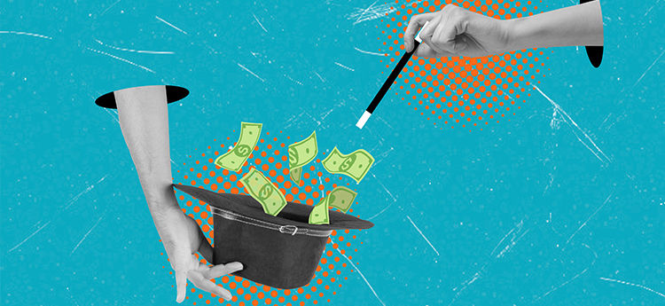 Redewendungen Finanzen - Hut Geld Arme Zauberstab