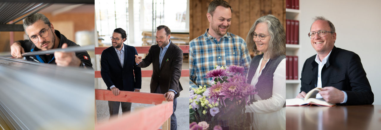 Bildcollage zufriedene Kunden