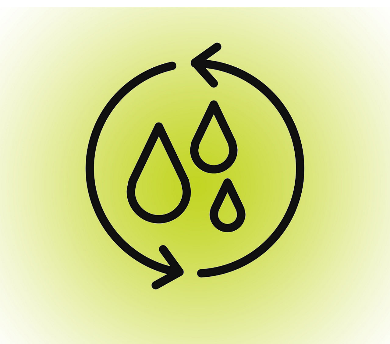 Wassertropfen mit Pfeilkreis