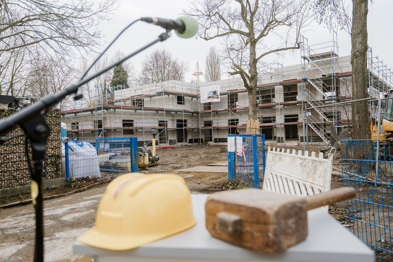 Rohbau des neuen Kinderschutzhauses des Kinderschutzbunds Essen