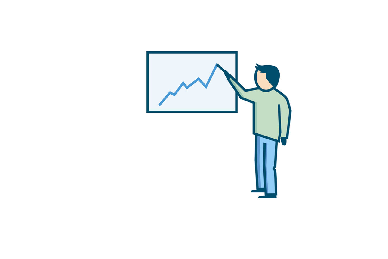 Berater vor einem Flipchart.