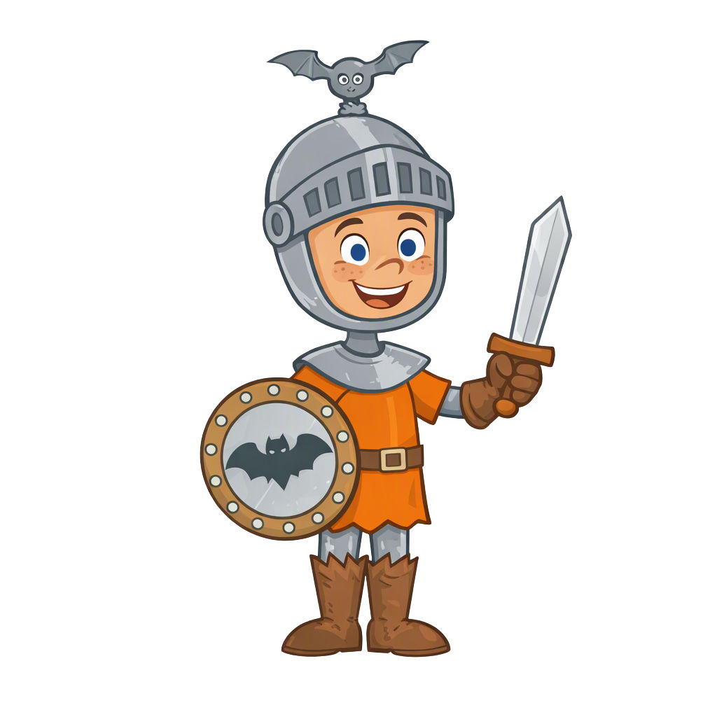 Sparheldengrafik als Ritter