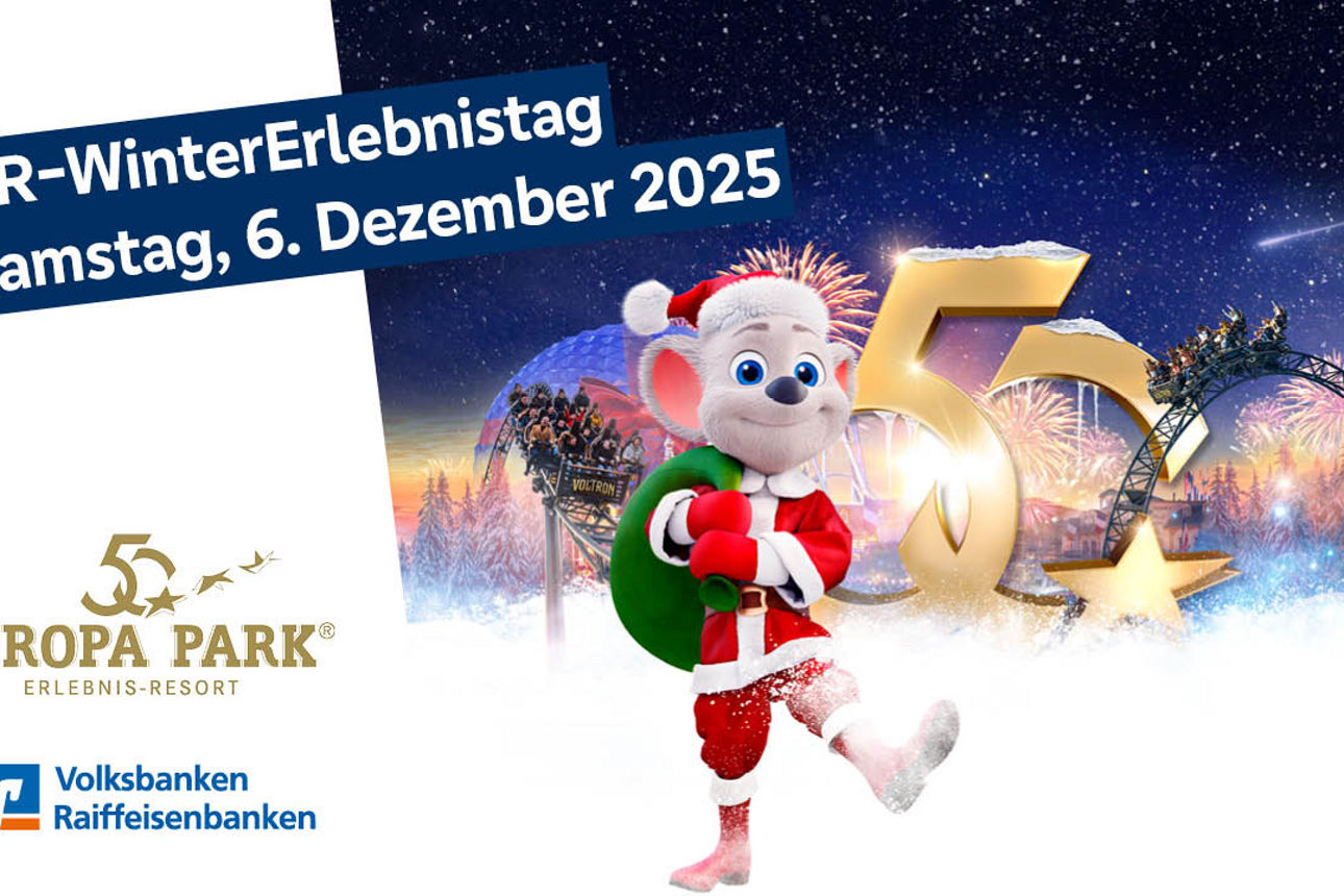 Europapark Masskottchen im Nokolauskostuem