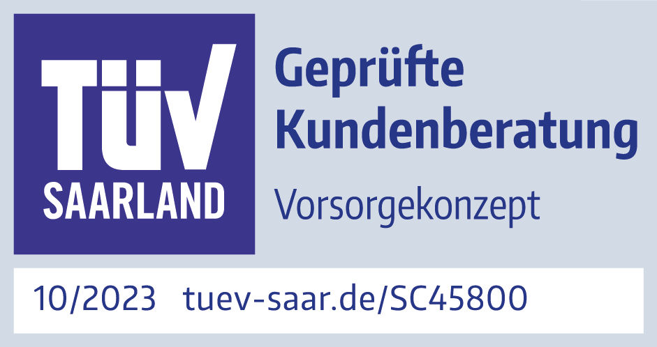 SC45800 Prüfzeichen Volksbank eG TÜV geprüftes Vorsorgekonzept 2023 