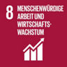 Grafik achtes SDG - Menschenwürdige Arbeit und Wirtschaftswachstum