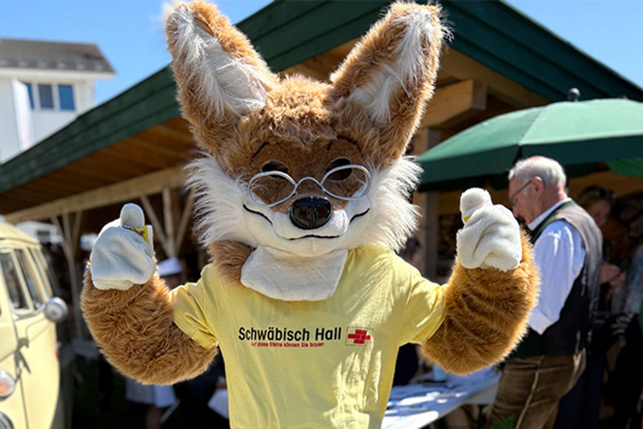 Das Maskottchen der Bausparkasse Schwäbisch Hall