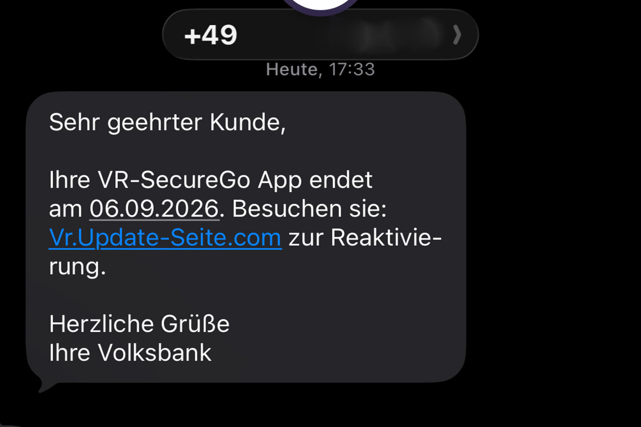 SMS Betrugsversuch