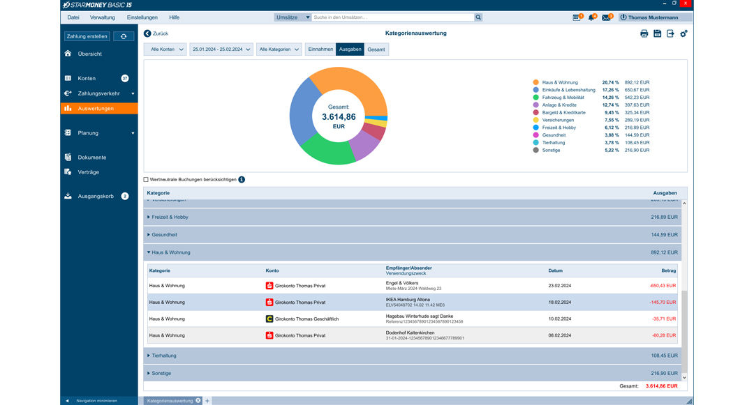StarMoneyBasic Übersicht