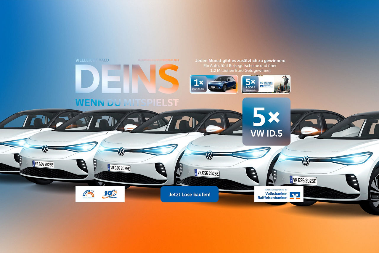 Abbildung der Gewinne u.a. 5x VW ID.5