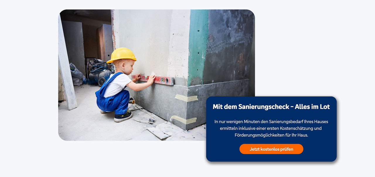 Kind renoviert ein Haus