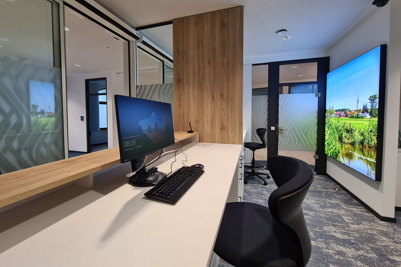 Der neue Schalterbereich von innen in Gerzen.