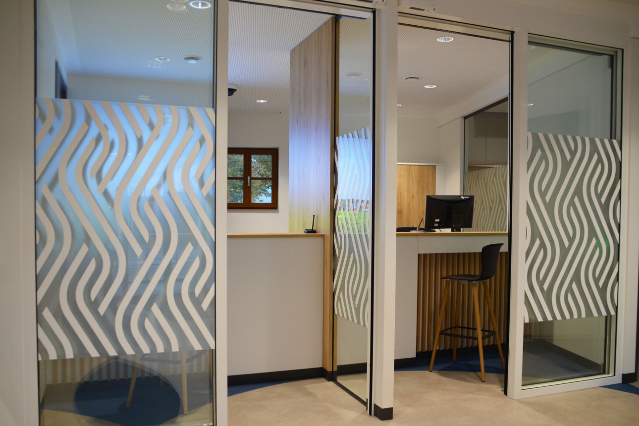 Der neue Schalterbereich von außen in Gerzen.