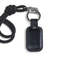 Schlüsselanhänger in schwarzem Leder