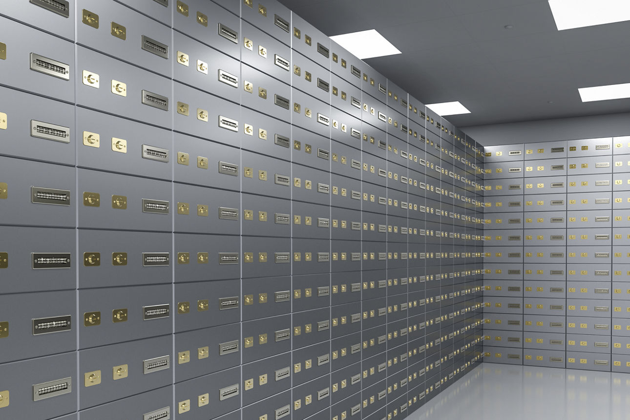Schließfächer einer Bank