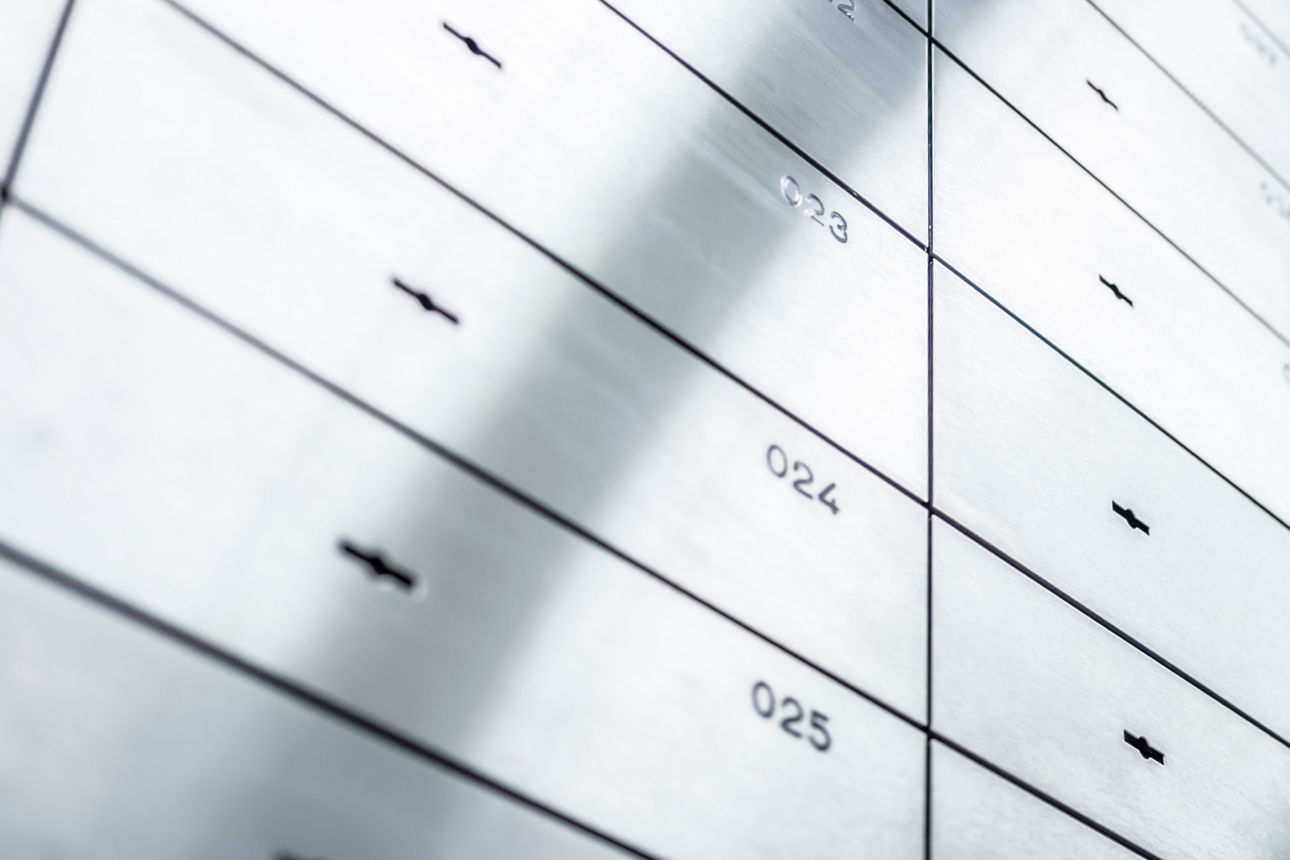 Nahaufnahme Bankschließfach