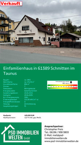 Bild von dem Haus aus Schmitten das bereits vermittlet wurde