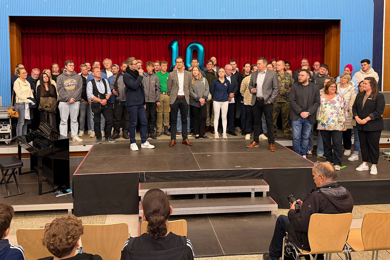 Gruppenfoto von der Veranstaltung "Schule aus" in der Gesamtschule Schermbeck