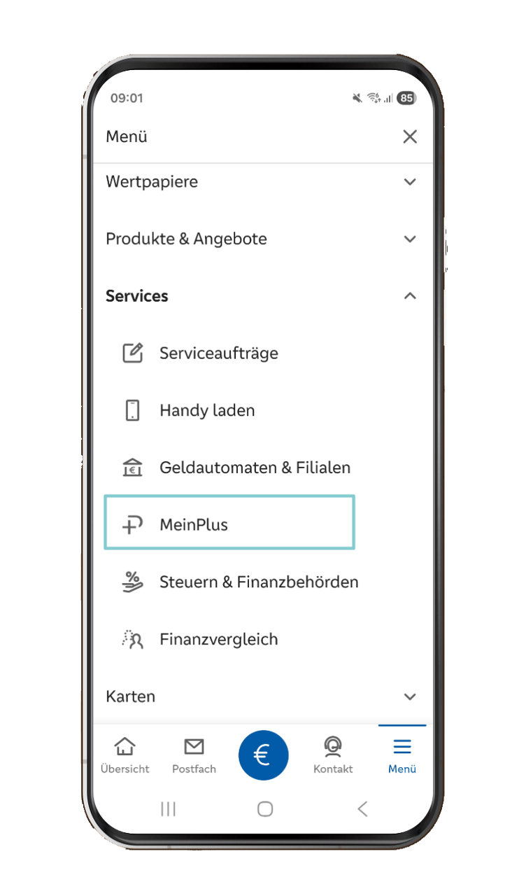 Handy Screen der BBBank Banking App einstellung zum Thema Cashback