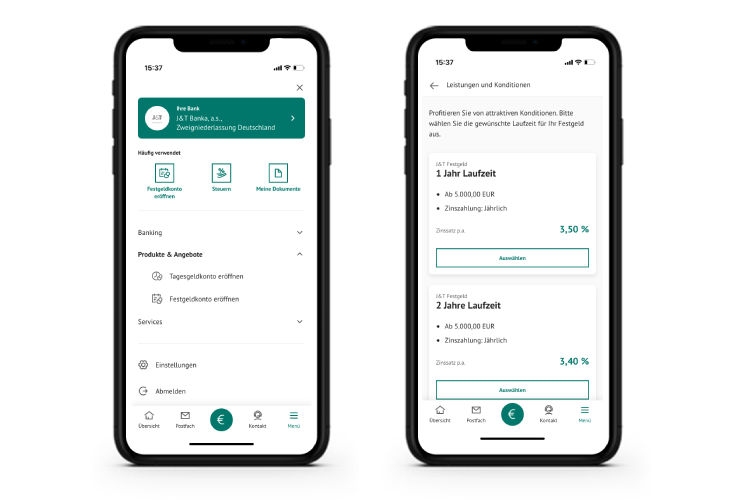 Screens J&T Online-Banking App