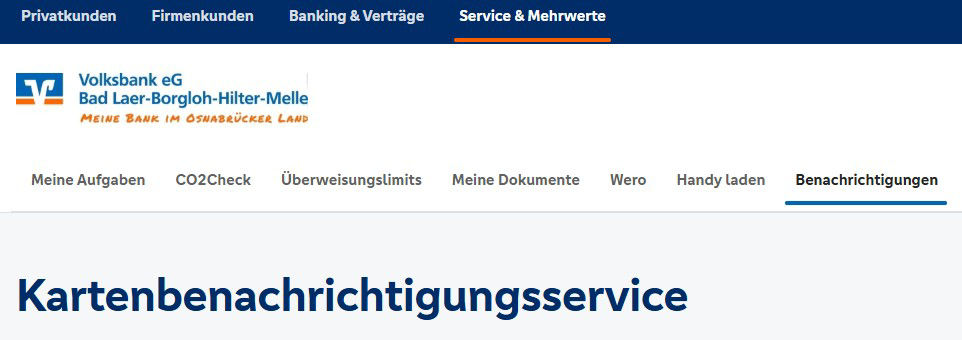 Kartenbenachrichtigungsservice