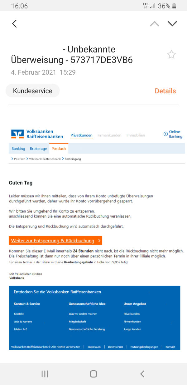 Screenshot E-Mail